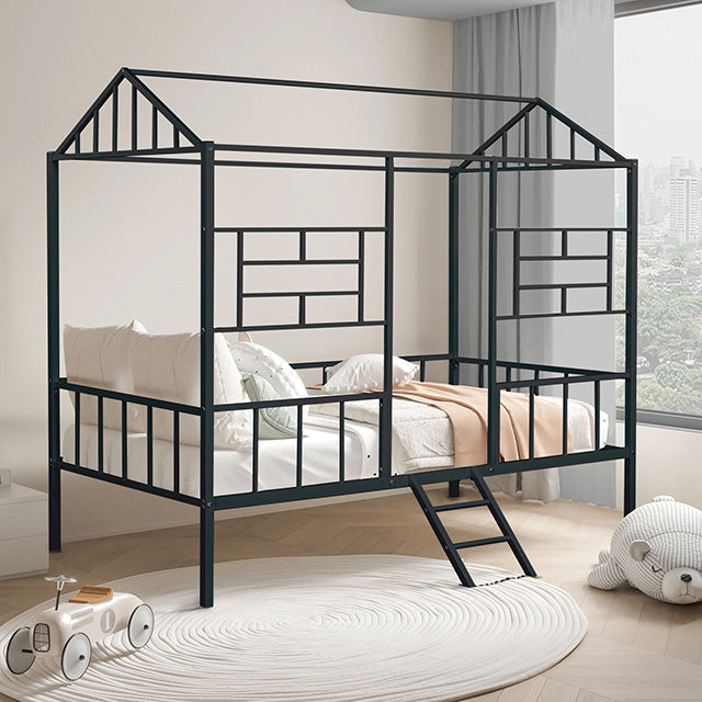 Rhonda Twin Loft Bed White, Silver, & Black - Furniture 4 Less Outlet (Salinas,CA)