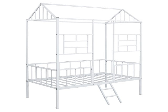 Rhonda Twin Loft Bed White, Silver, & Black - Furniture 4 Less Outlet (Salinas,CA)