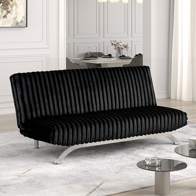 Villeneuve Futon Sofa Bed Black, Pink, & Grey - Furniture 4 Less Outlet (Salinas,CA)