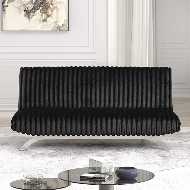 Villeneuve Futon Sofa Bed Black, Pink, & Grey - Furniture 4 Less Outlet (Salinas,CA)