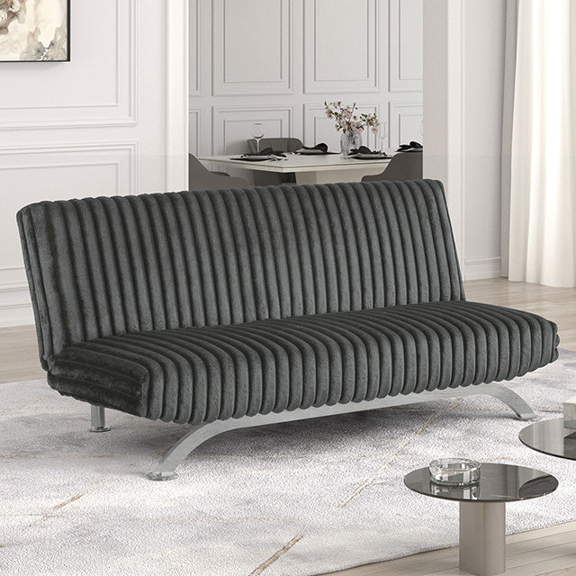 Villeneuve Futon Sofa Bed Black, Pink, & Grey - Furniture 4 Less Outlet (Salinas,CA)