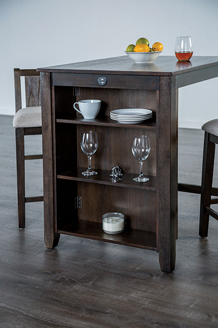Lescles 3 Pc Counter Ht Set (1 Table + 2 Chairs) - Furniture 4 Less Outlet (Salinas,CA)