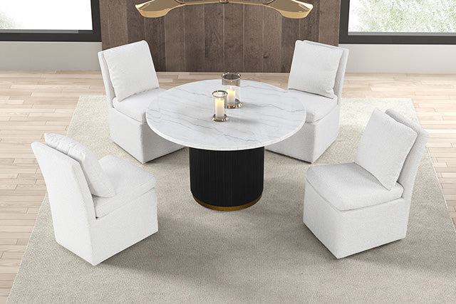 Varde 5 Pc Dining Table Set White - Furniture 4 Less Outlet (Salinas,CA)