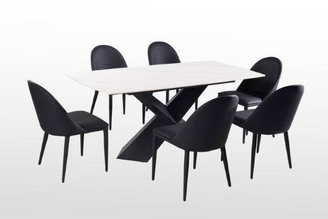 Lenvik 7 Pc Dining Table Set White - Furniture 4 Less Outlet (Salinas,CA)