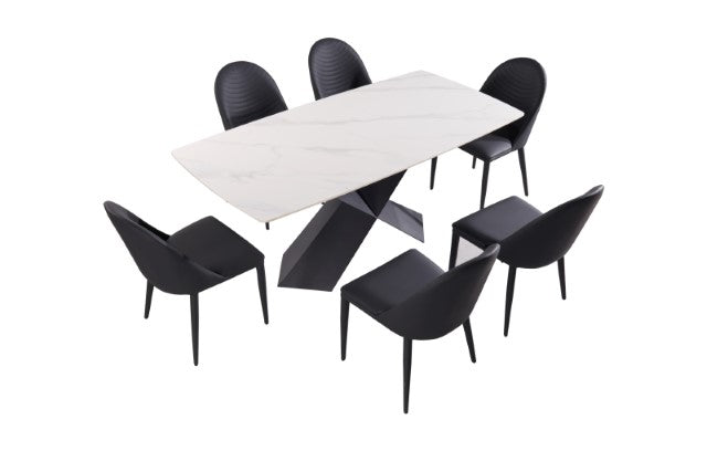Lenvik 7 Pc Dining Table Set White - Furniture 4 Less Outlet (Salinas,CA)