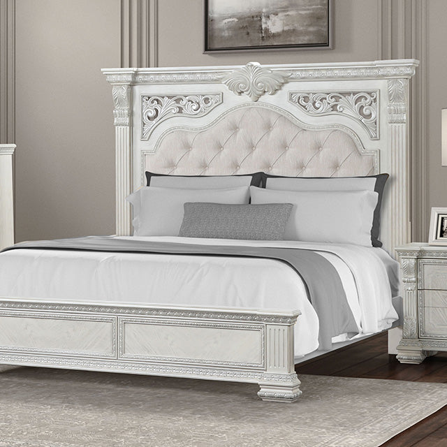 Promenade E.King & Queen Bed Brown & White - Furniture 4 Less Outlet (Salinas,CA)