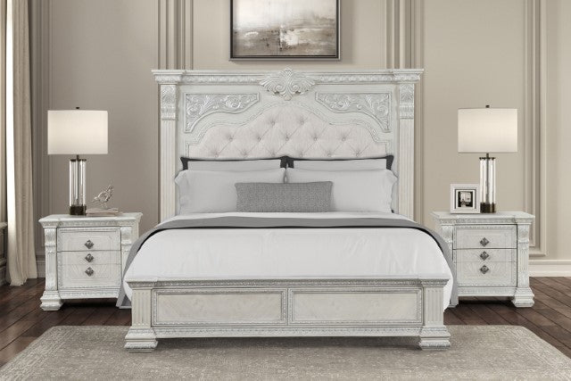 Promenade E.King & Queen Bed Brown & White - Furniture 4 Less Outlet (Salinas,CA)