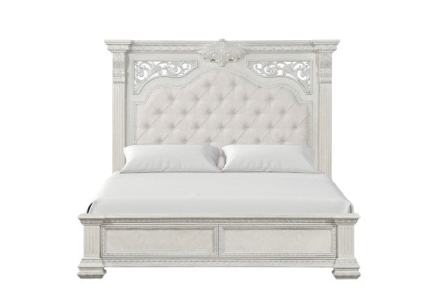Promenade E.King & Queen Bed Brown & White - Furniture 4 Less Outlet (Salinas,CA)