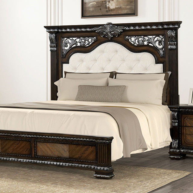 Promenade E.King & Queen Bed Brown & White - Furniture 4 Less Outlet (Salinas,CA)