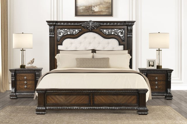 Promenade E.King & Queen Bed Brown & White - Furniture 4 Less Outlet (Salinas,CA)