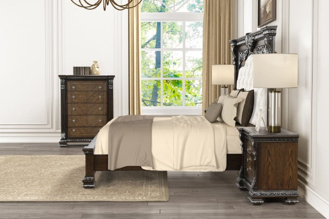 Promenade E.King & Queen Bed Brown & White - Furniture 4 Less Outlet (Salinas,CA)