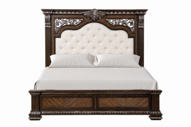 Promenade E.King & Queen Bed Brown & White - Furniture 4 Less Outlet (Salinas,CA)