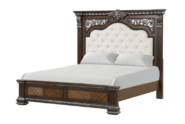 Promenade E.King & Queen Bed Brown & White - Furniture 4 Less Outlet (Salinas,CA)