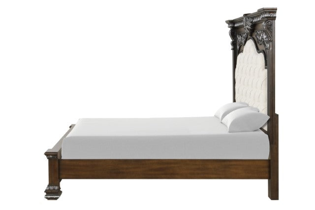 Promenade E.King & Queen Bed Brown & White - Furniture 4 Less Outlet (Salinas,CA)