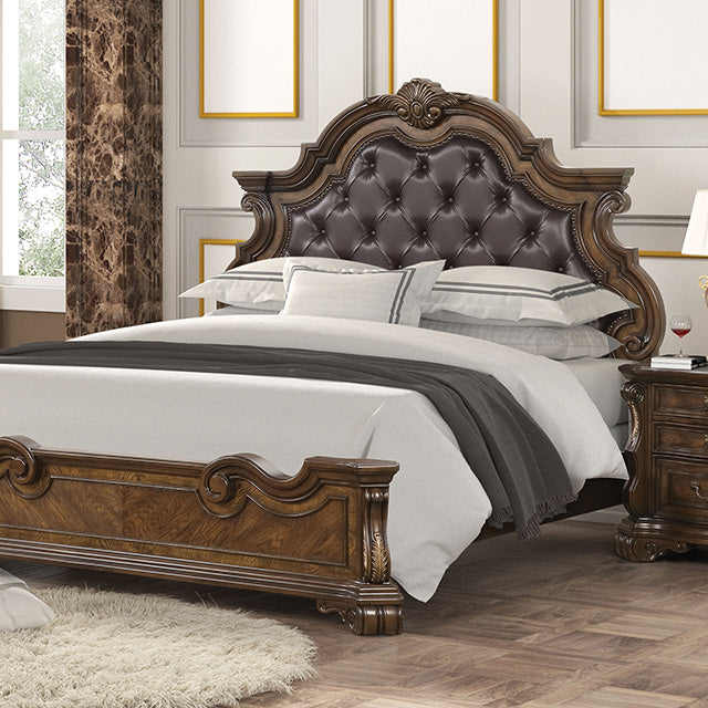 Leovanni 4 Pc Queen Bedroom Set Brown - Furniture 4 Less Outlet (Salinas,CA)