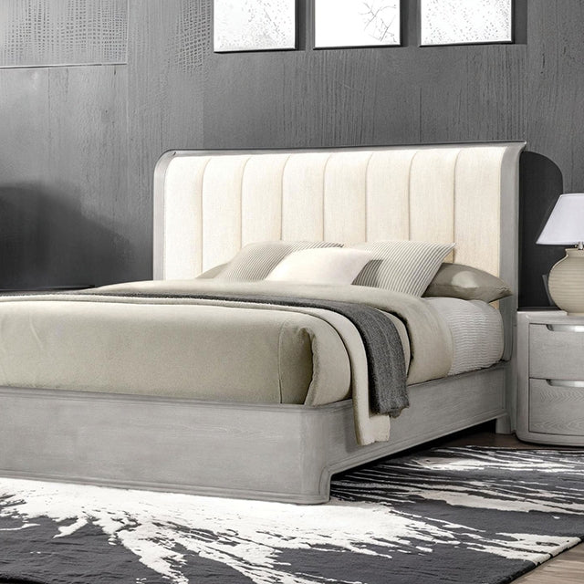 Osterley Queen & E.King Bed Grey & Black - Furniture 4 Less Outlet (Salinas,CA)