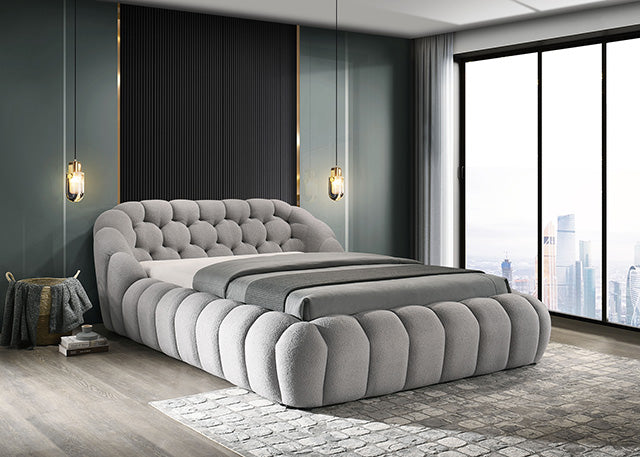 Newquay E.King & Queen Bed White, Grey, & Black - Furniture 4 Less Outlet (Salinas,CA)