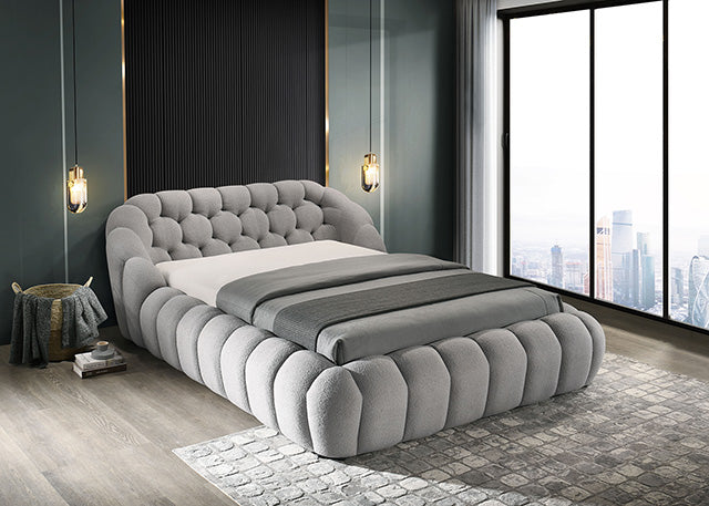 Newquay E.King & Queen Bed White, Grey, & Black - Furniture 4 Less Outlet (Salinas,CA)