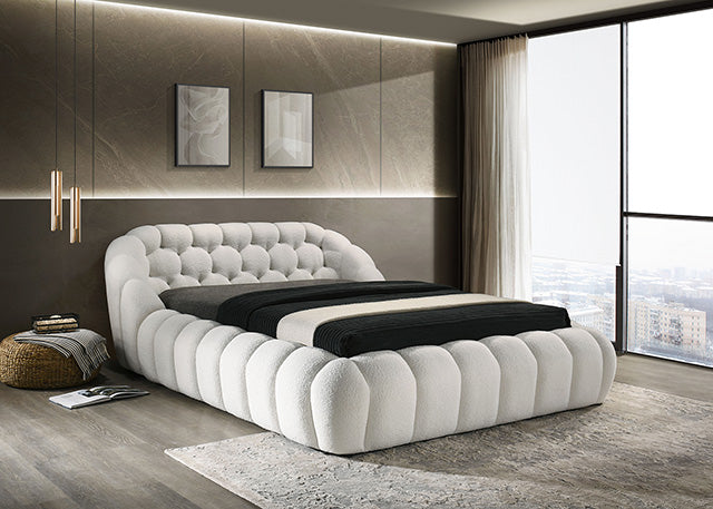 Newquay E.King & Queen Bed White, Grey, & Black - Furniture 4 Less Outlet (Salinas,CA)