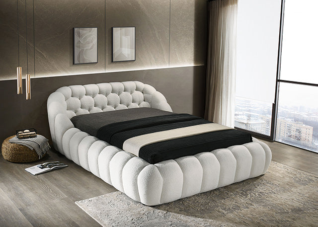 Newquay E.King & Queen Bed White, Grey, & Black - Furniture 4 Less Outlet (Salinas,CA)