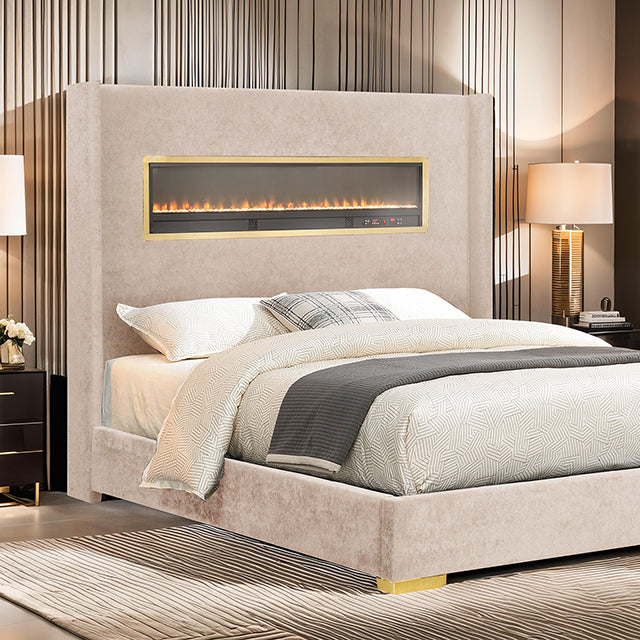 Danvers Bed Beige, Black, & Grey - Furniture 4 Less Outlet (Salinas,CA)