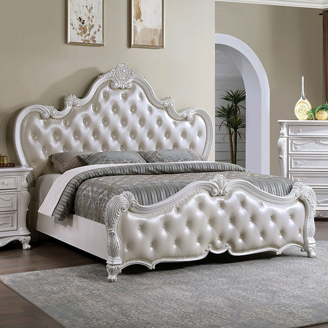 Ventresca Bed White & Chrome - Furniture 4 Less Outlet (Salinas,CA)