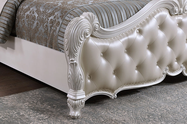 Ventresca Bed White & Chrome - Furniture 4 Less Outlet (Salinas,CA)