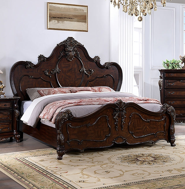Roselli E.King & Queen Bed White & Chrome - Furniture 4 Less Outlet (Salinas,CA)