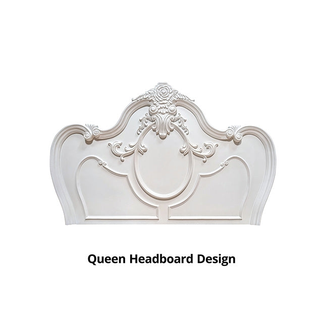 Roselli E.King & Queen Bed White & Chrome - Furniture 4 Less Outlet (Salinas,CA)