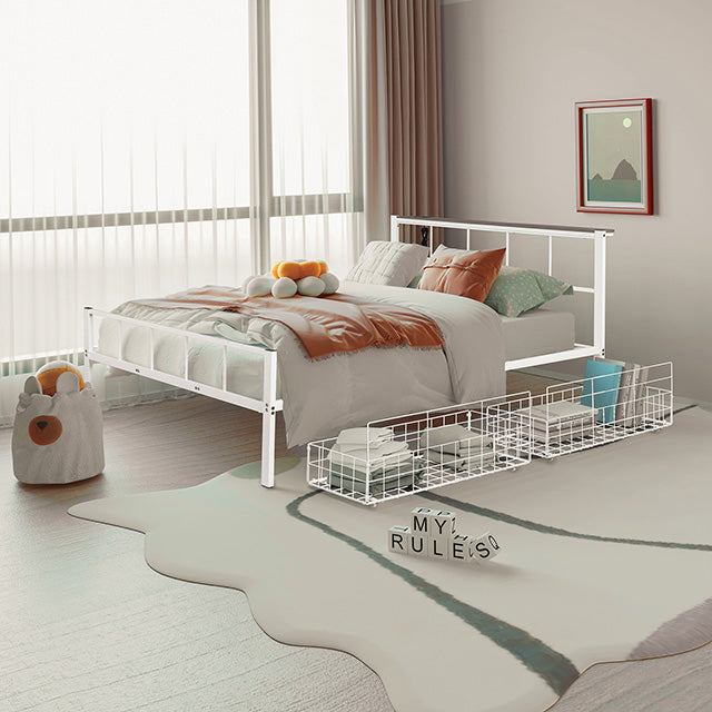 Nicoli Queen Metal Bed With Underbed Storage - Furniture 4 Less Outlet (Salinas,CA)
