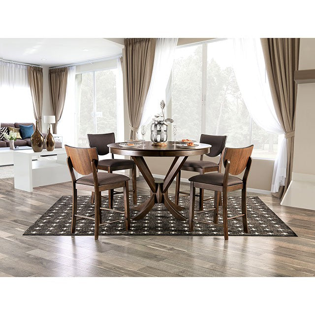 Marina 5 PC Dining Table Set Walnut - Furniture 4 Less Outlet (Salinas,CA)
