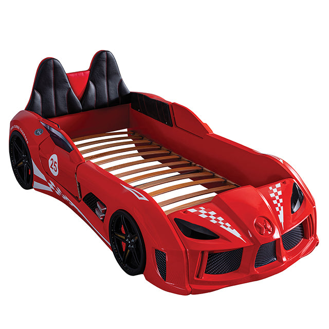 Trackster Bed White, Red,, Black, & Blue - Furniture 4 Less Outlet (Salinas,CA)