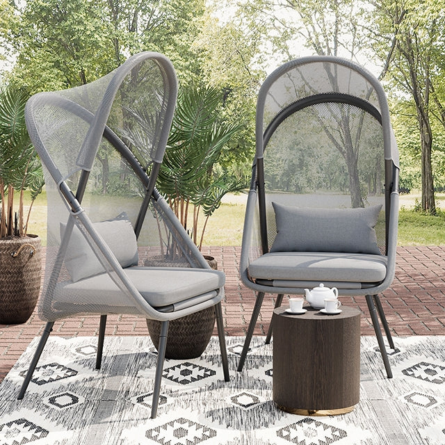Alverta Foldable Chair Grey & Black (2/Ctn) - Furniture 4 Less Outlet (Salinas,CA)