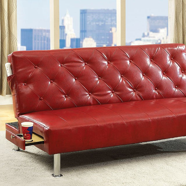 Farel Futon Sofa Red & White - Furniture 4 Less Outlet (Salinas,CA)