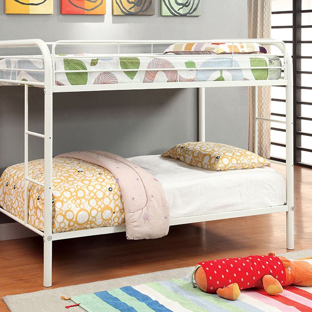 Rainbow Twin/Twin Bunk Bed Black, Silver, & White - Furniture 4 Less Outlet (Salinas,CA)