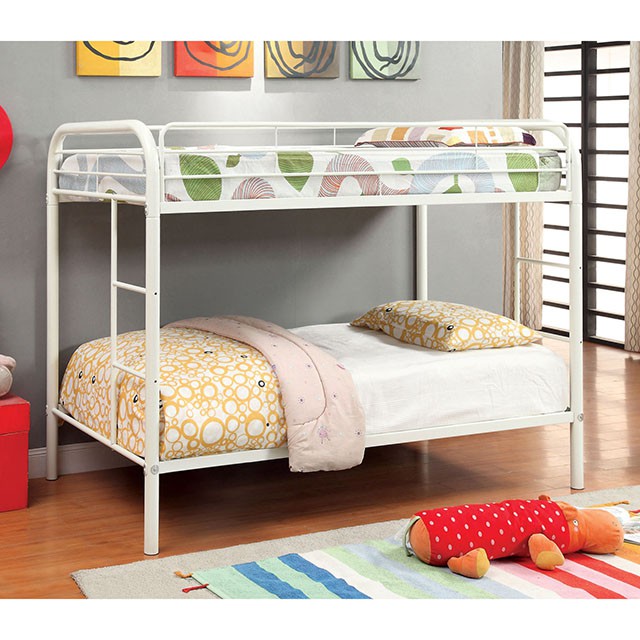 Rainbow Twin/Twin Bunk Bed Black, Silver, & White - Furniture 4 Less Outlet (Salinas,CA)