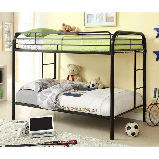 Rainbow Twin/Twin Bunk Bed Black, Silver, & White - Furniture 4 Less Outlet (Salinas,CA)