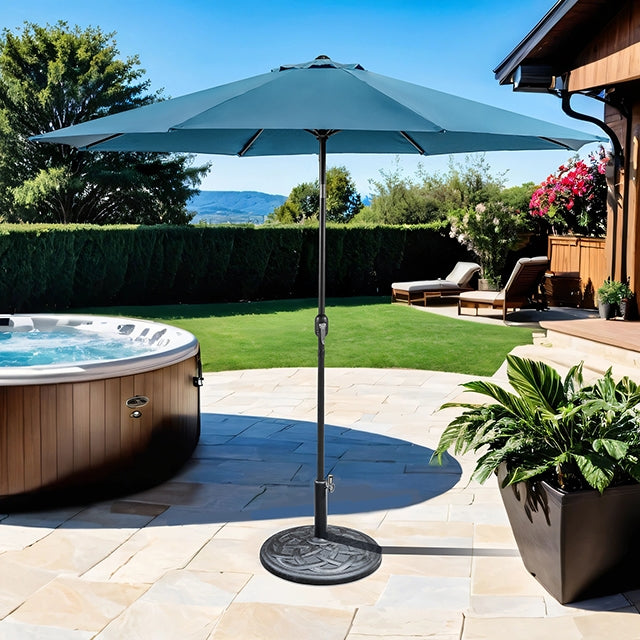 Mora 11' Outdoor Umbrella + 21" Round Base - Furniture 4 Less Outlet (Salinas,CA)