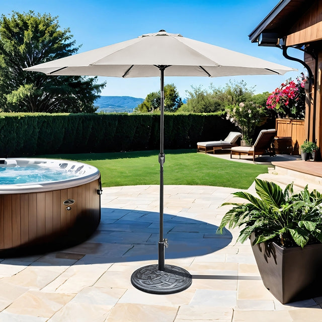 Mora 11' Outdoor Umbrella + 21" Round Base - Furniture 4 Less Outlet (Salinas,CA)