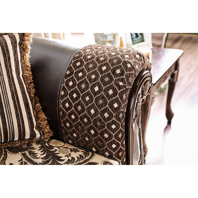 Quirino Light Brown/Dark Brown Sofa - Furniture 4 Less Outlet (Salinas,CA)
