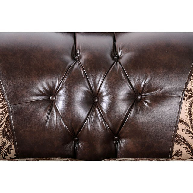 Quirino Light Brown/Dark Brown Sofa - Furniture 4 Less Outlet (Salinas,CA)
