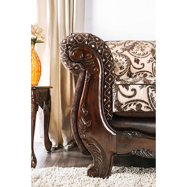 Quirino Light Brown/Dark Brown Sofa - Furniture 4 Less Outlet (Salinas,CA)