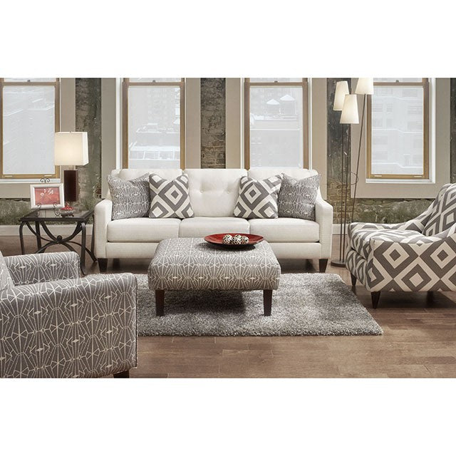 PARKER Gray/Pattern Ottoman - Furniture 4 Less Outlet (Salinas,CA)